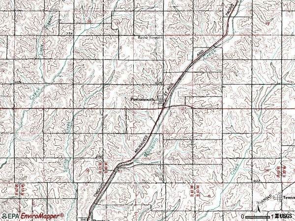Zip code 51565 topographic map