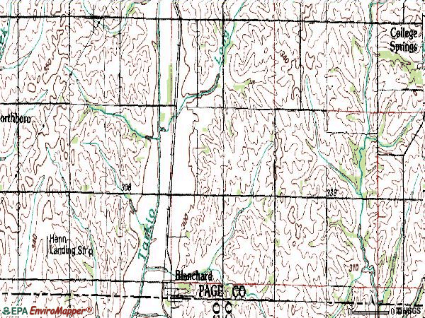 Zip code 51630 topographic map