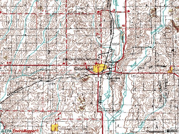 Zip code 51632 topographic map
