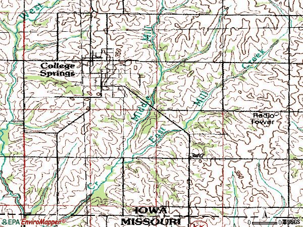Zip code 51637 topographic map