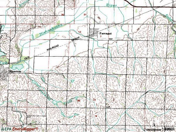 Zip code 51639 topographic map