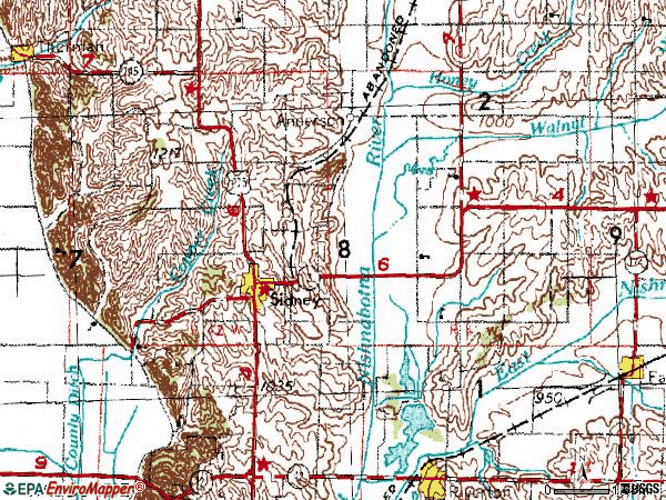 Zip code 51652 topographic map
