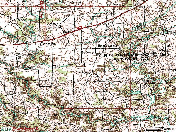 Zip code 52032 topographic map
