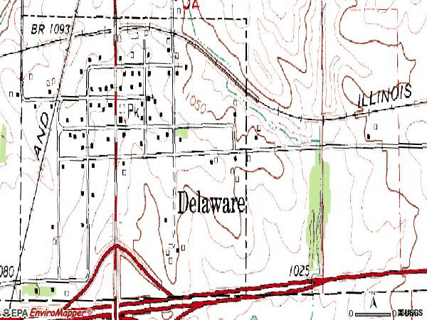 Zip code 52036 topographic map