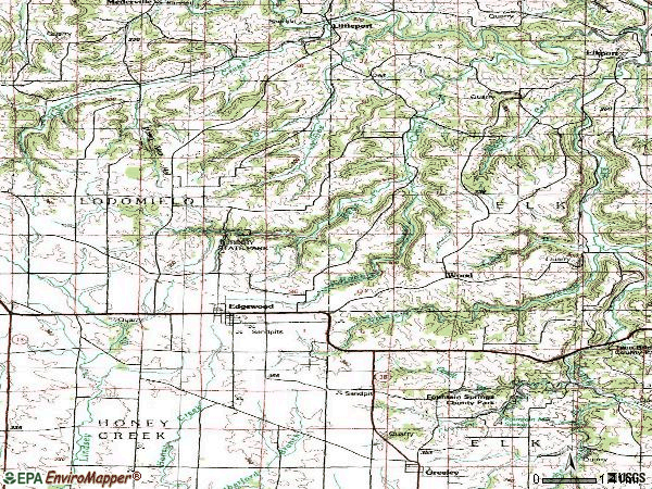 Zip code 52042 topographic map