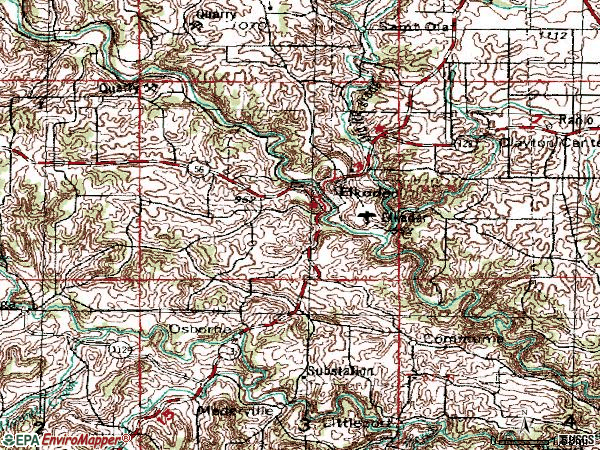 Zip code 52043 topographic map