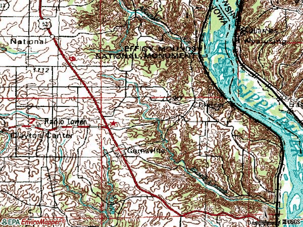 Zip code 52049 topographic map