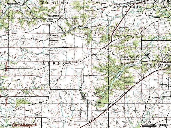 Zip code 52068 topographic map