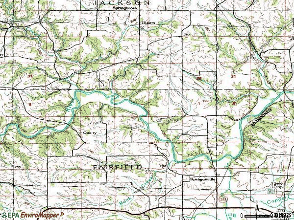 Zip code 52074 topographic map
