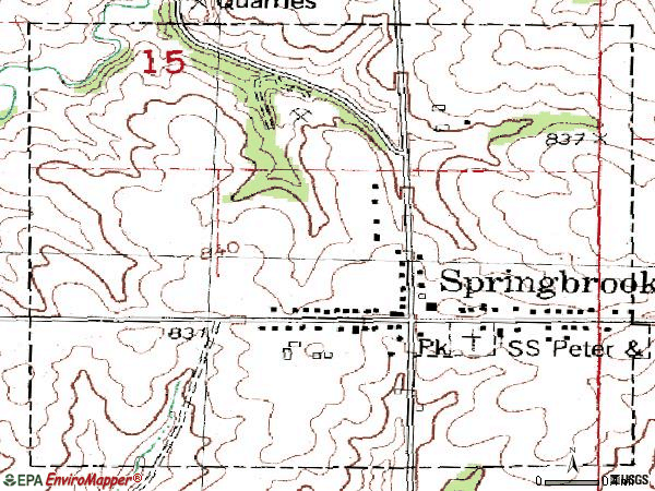 Zip code 52075 topographic map