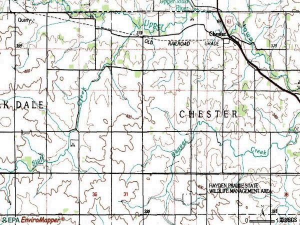 Zip code 52134 topographic map