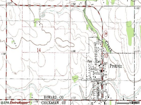 Zip code 52163 topographic map