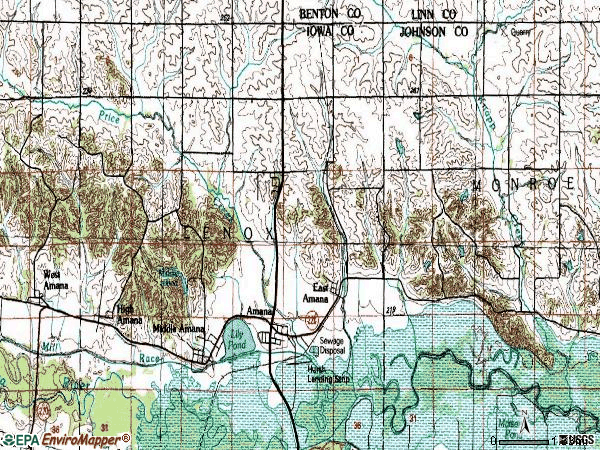 Zip code 52203 topographic map