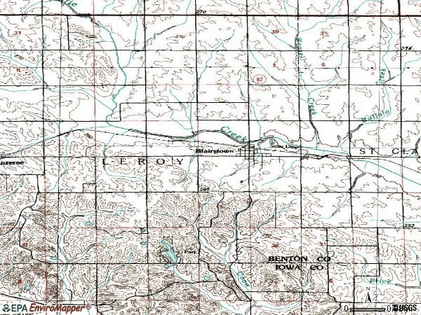 Zip code 52209 topographic map