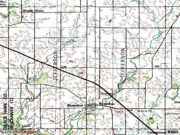 Zip code 52210 topographic map