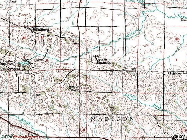 Zip code 52212 topographic map