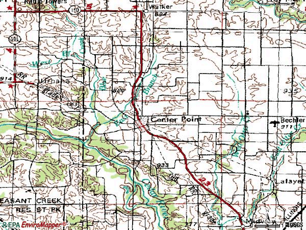 Zip code 52213 topographic map