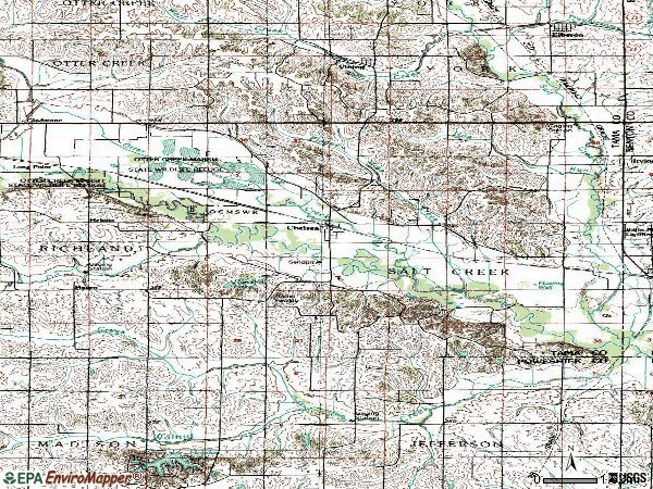 Zip code 52215 topographic map