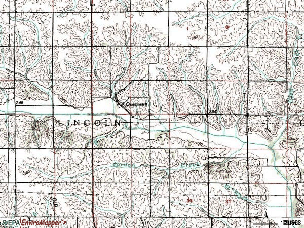 Zip code 52221 topographic map