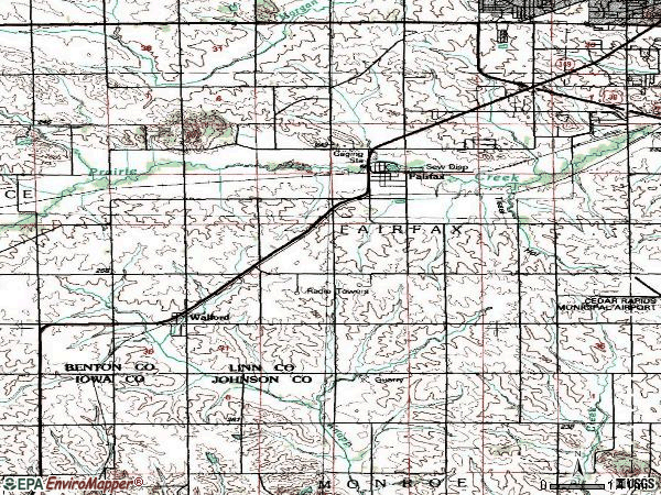 Zip code 52228 topographic map