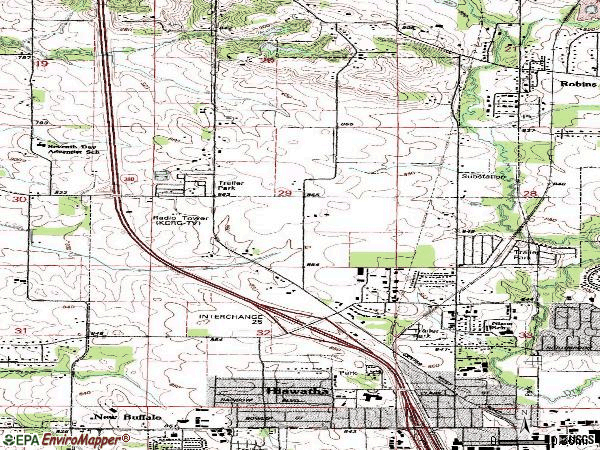 Zip code 52233 topographic map