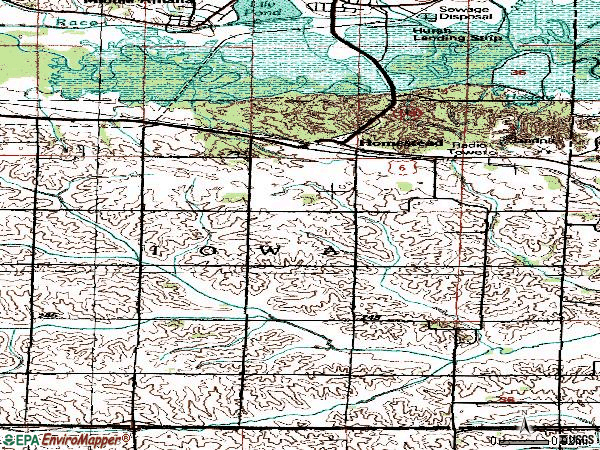 Zip code 52236 topographic map