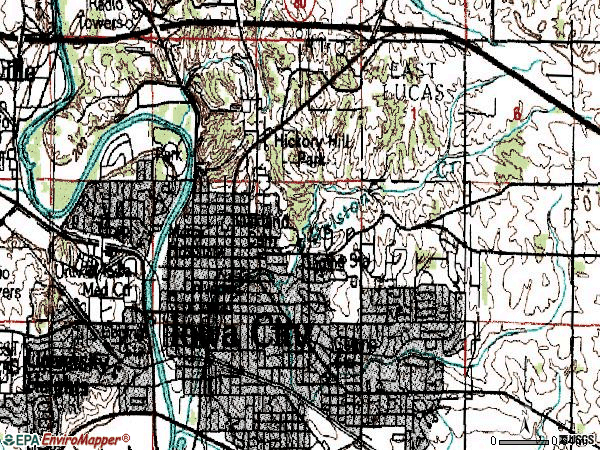 Zip code 52245 topographic map