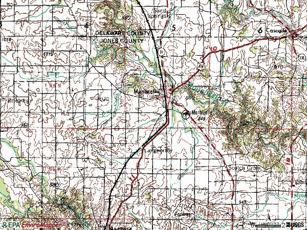 Zip code 52310 topographic map