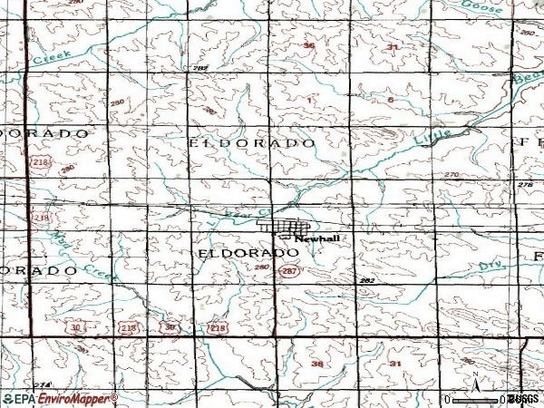 Zip code 52315 topographic map
