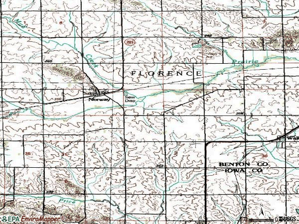 Zip code 52318 topographic map