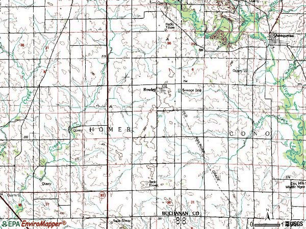 Zip code 52329 topographic map