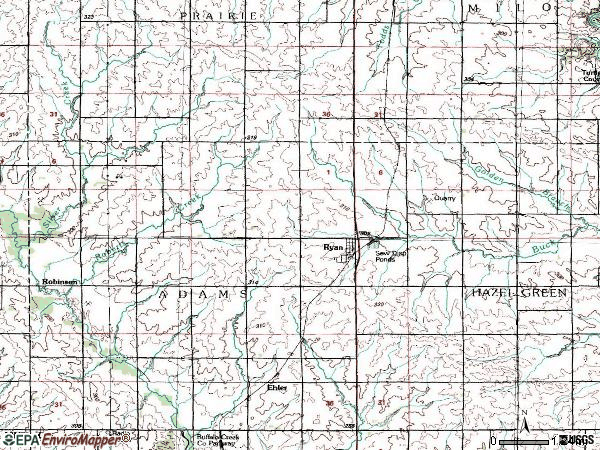 Zip code 52330 topographic map