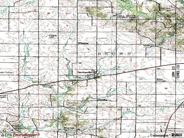 Zip code 52336 topographic map