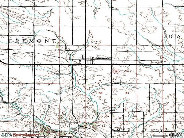Zip code 52337 topographic map