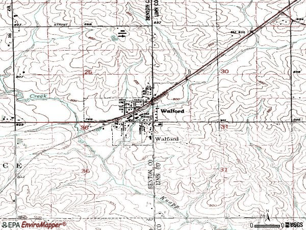Zip code 52351 topographic map