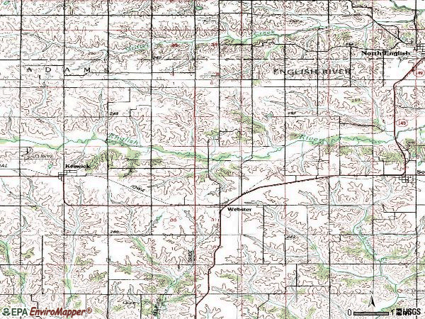 Zip code 52355 topographic map