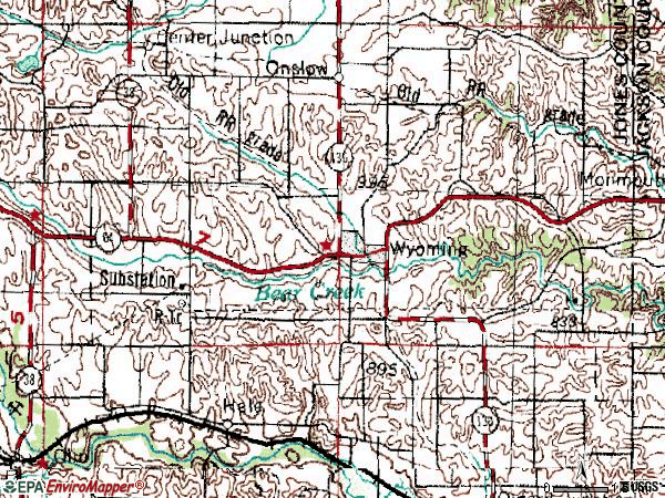 Zip code 52362 topographic map
