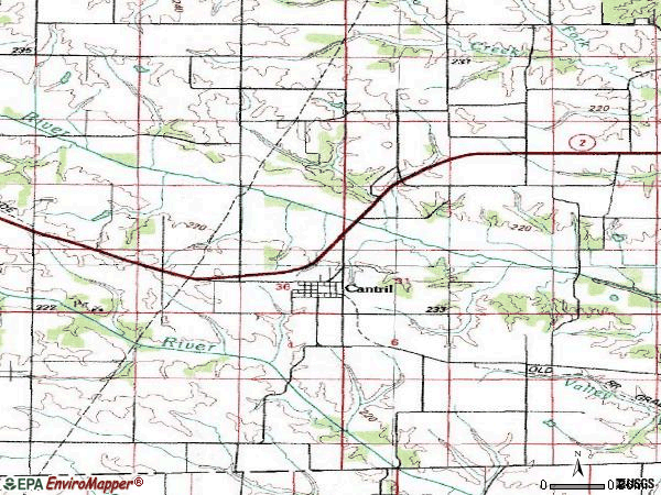 Zip code 52542 topographic map