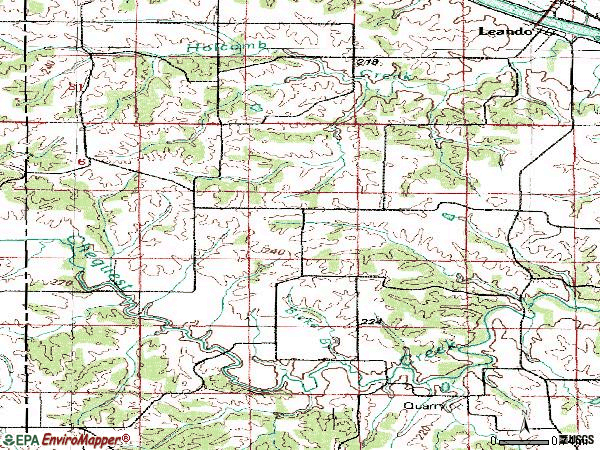 Zip code 52551 topographic map