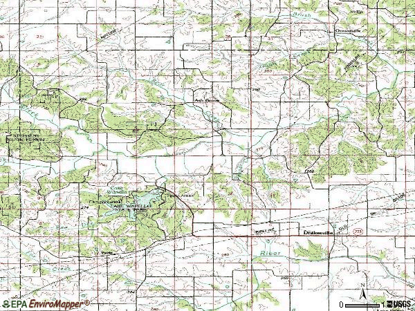 Zip code 52552 topographic map