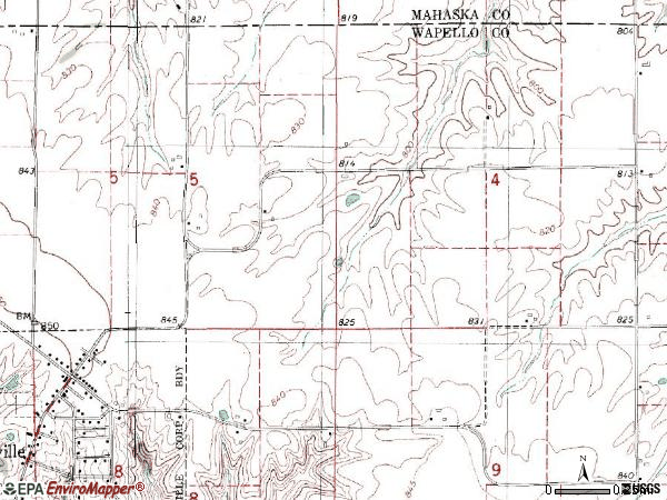 Zip code 52566 topographic map