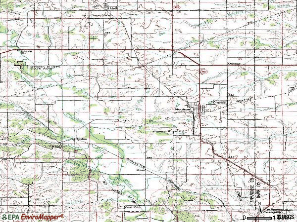 Zip code 52572 topographic map