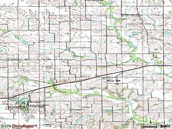 Zip code 52586 topographic map