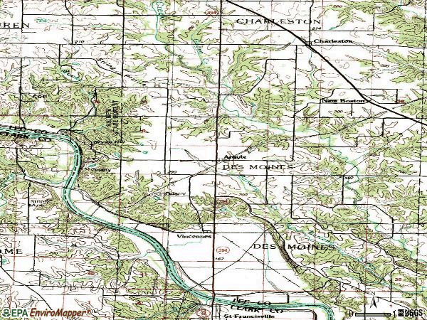 Zip code 52619 topographic map