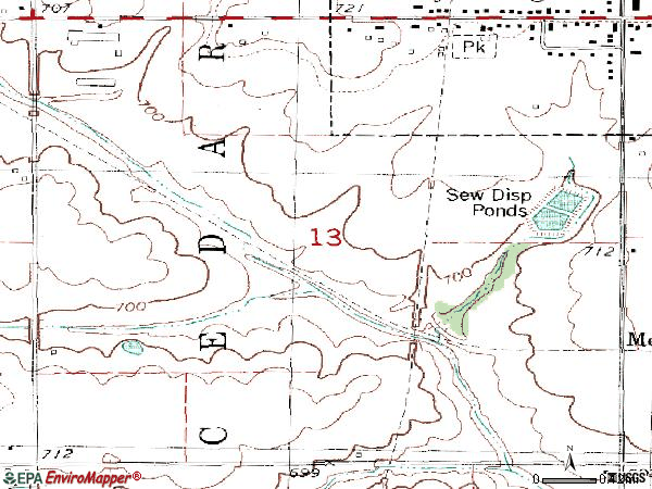 Zip code 52631 topographic map