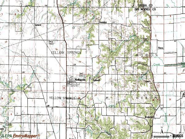 Zip code 52637 topographic map