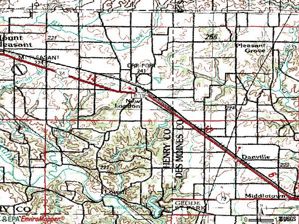 Zip code 52645 topographic map