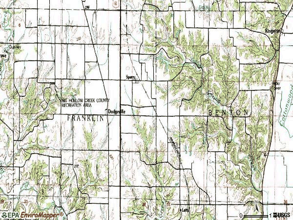 Zip code 52650 topographic map