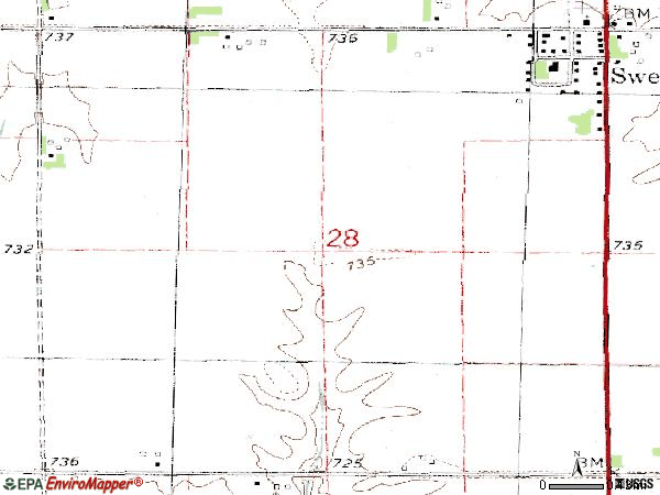 Zip code 52652 topographic map