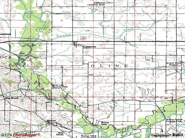 Zip code 52729 topographic map